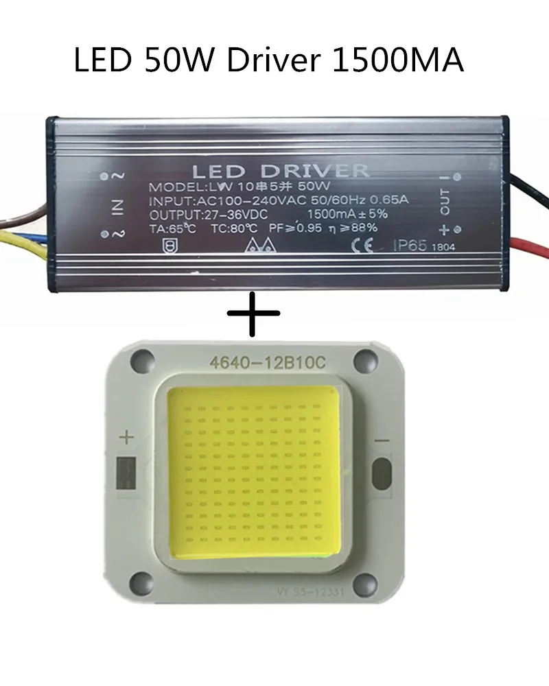 LED Product Flip-Chip COB Hight Power Full Watts 10W 20W 30W 50W Lamp Beads chips + LED power supply Led Driver For Floodlight