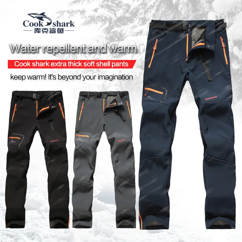 Cook squalo 2020 new outdoor tempesta pantaloni pantaloni casuali degli uomini di autunno e di inverno Della Peluche degli uomini allentati