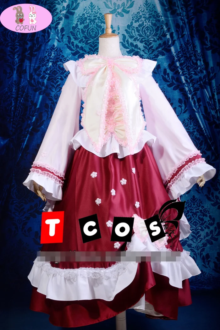 

[Customized]Anime! Touhou Project Houraisan Kaguya Fantasy Sakura Dress Uniform Cosplay Costume Halloween Party Outfit For Women