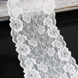 (3 meters/lot) 21cm white elastic lace Fabric hollow underwear stretch lace Trim DIY ribbons