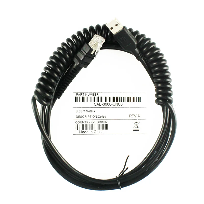 

3M USB Coiled Cable Compatible for Zebra LI3608 LI3678 DS3608 DS3678 Barcode Scanner Cable