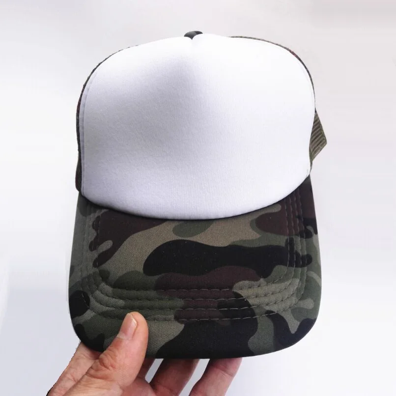 Summer Adult Mesh Sport Trucker Hats Camo Army Green Blank Men\'s Baseball Caps 5 panels Snapback Hats Casquette Gorras Visor