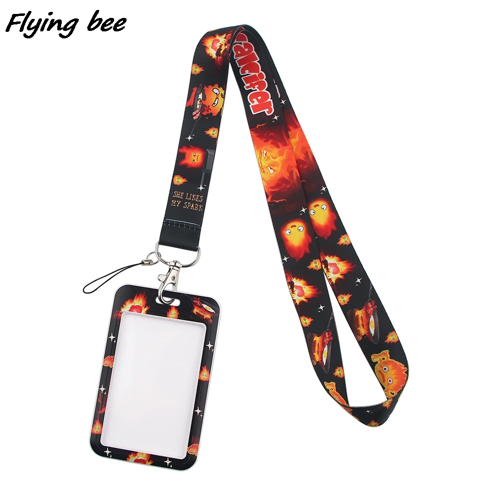 Flyingbee X1637 Lanyard Credit Card ID Holder Bag Student Travel Bank Bus Business Card Cover Badge For Designer Fireman Child