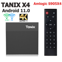 Tanix X4 Smart TV Box Android 11 Amlogic S905X4 4GB32GB 2.4G 5G Wifi 8K 4K Media Player AV1 Voice tvbox Set-top Box VS X96MAX+