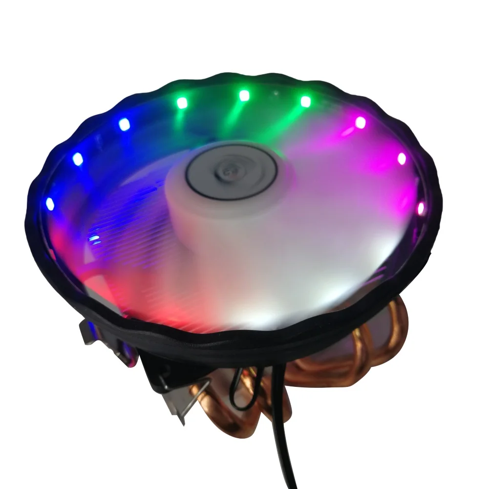 Alluminio 12V Silenzioso Raffreddato Ventola Del Computer di Raffreddamento della CPU Rame del Dissipatore di Calore Ventola Di Raffreddamento Del Radiatore Per LGA 1366 Blu