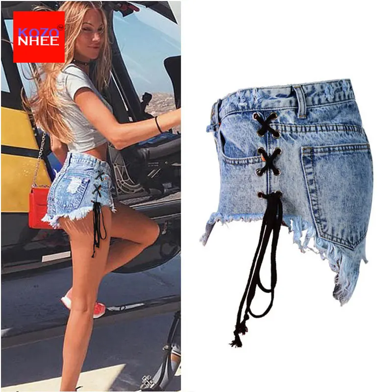 Vintage Snowflake Inelastic Women Denim Shorts With high Waist Straps Tassel Female Summer Shorts For Women\'s jeans