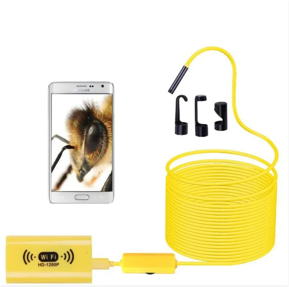 

2MP 1200P Semi-Rigid Cable Wireless WIFI Endoscope Camera inspection Borescope for iphone android Otoscope