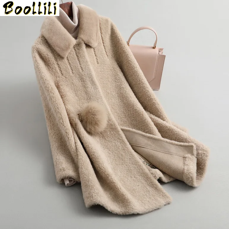 

Fur Boollili Real Coat Winter Jacket Women Clothes 2023 Sheep Shearling 100% Wool Coat Female Korean Jackets Manteau Femme