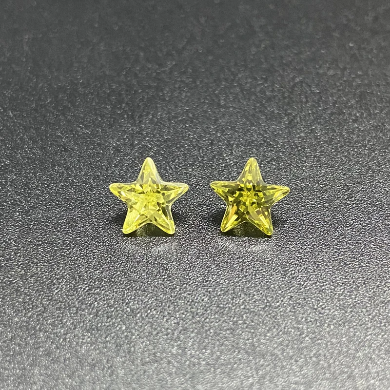 

Size 3x3mm~10x10mm 5A Quality Star Shape Olive Yellow Cubic Zirconia Stone Star Cut CZ Gems For DIY Jewelry Free Shipping