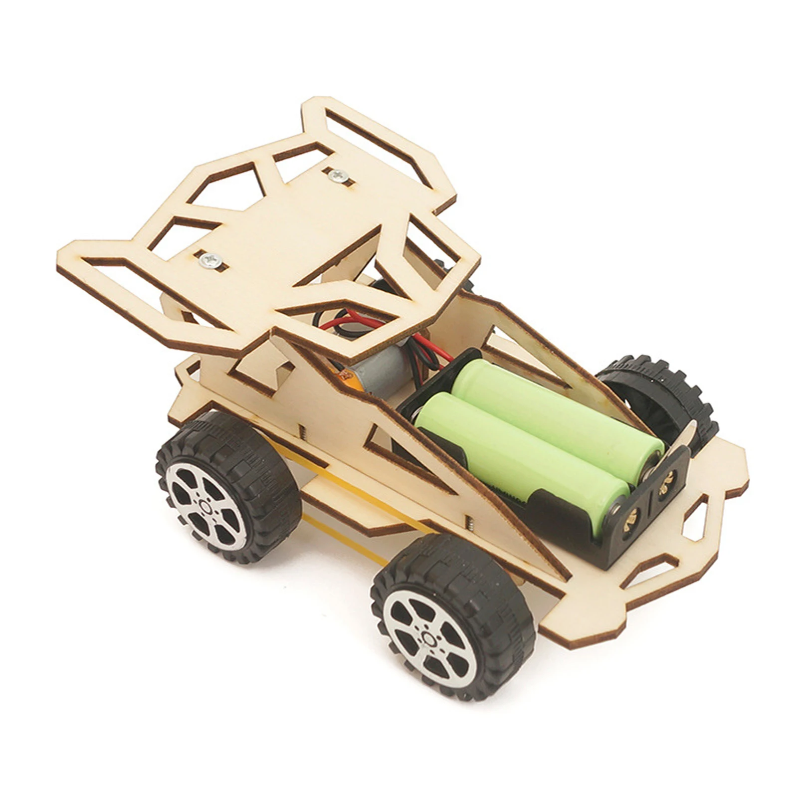 DIY Assembly Racing Wooden Electric Car Vehicle Model Blocks DIY Kids Assembling Toy Science Experiment Kit Children Educational