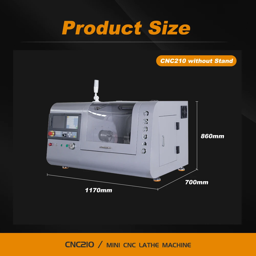 CNC210 MINI Tiện Bằng Máy CNC Máy Tự Động Dụng Cụ Ăn Cao Cấp Phần Cứng Máy Công Cụ Hộ Gia Đình Nhỏ Để Bàn Tiện