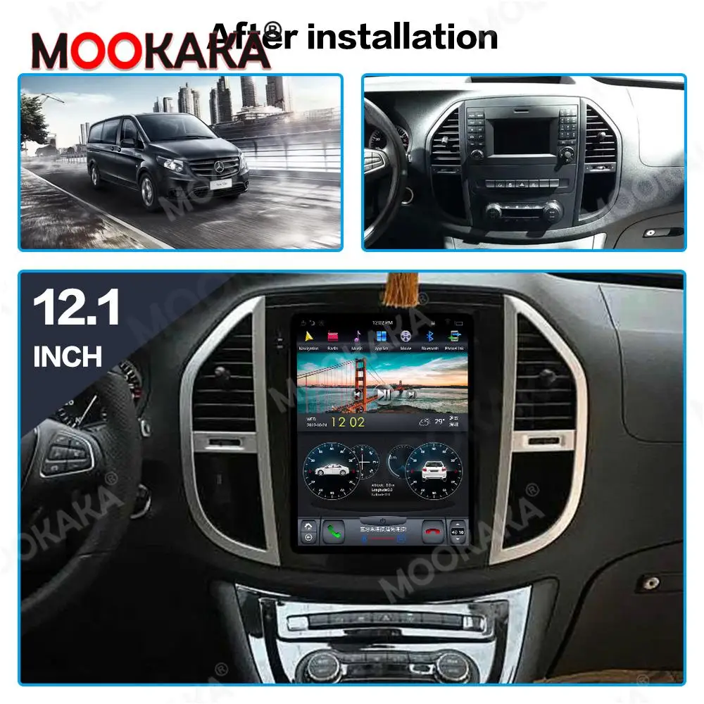 

Автомобильная Мультимедийная система Tesla Style, Android 9,0, 64 ГБ + 4 Гб, для Mercedes-Benz Vito 2016-2019, аудио, GPS-навигация, головное устройство