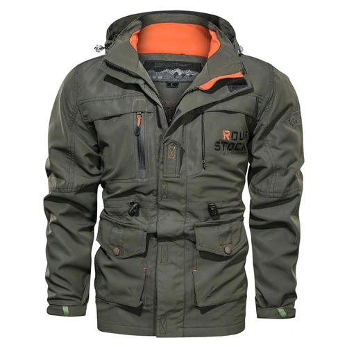 Imagen 2 del producto Chaqueta al aire libre para hombre, nueva chaqueta informal con capucha para primavera y otoño, abrigo cortavientos a prueba de viento para hombre, chaqueta de Camping para hombre