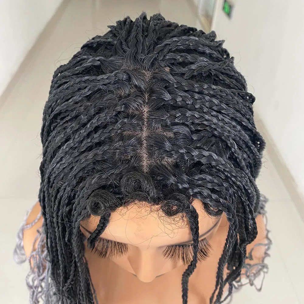 Peluca de cabello trenzado para mujeres negras, cabellera larga trenzada de 26 pulgadas, con cinta para la cabeza, color degradado, estilo Barids sintético, Cosplay