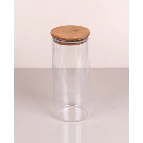 Pasabahce Glass Jar With Bamboo Lid Large Storage Container