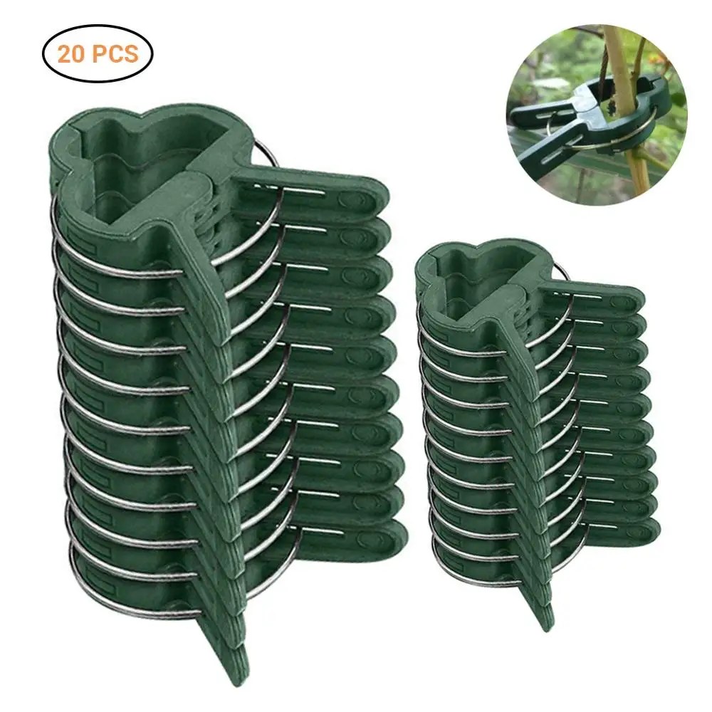 

20Pcs Reusable Garden Plant Fixed Clip Vines Grape Support Fastener Vegetables Flowers Tied Buckle Clamp Greenhouse Bracket