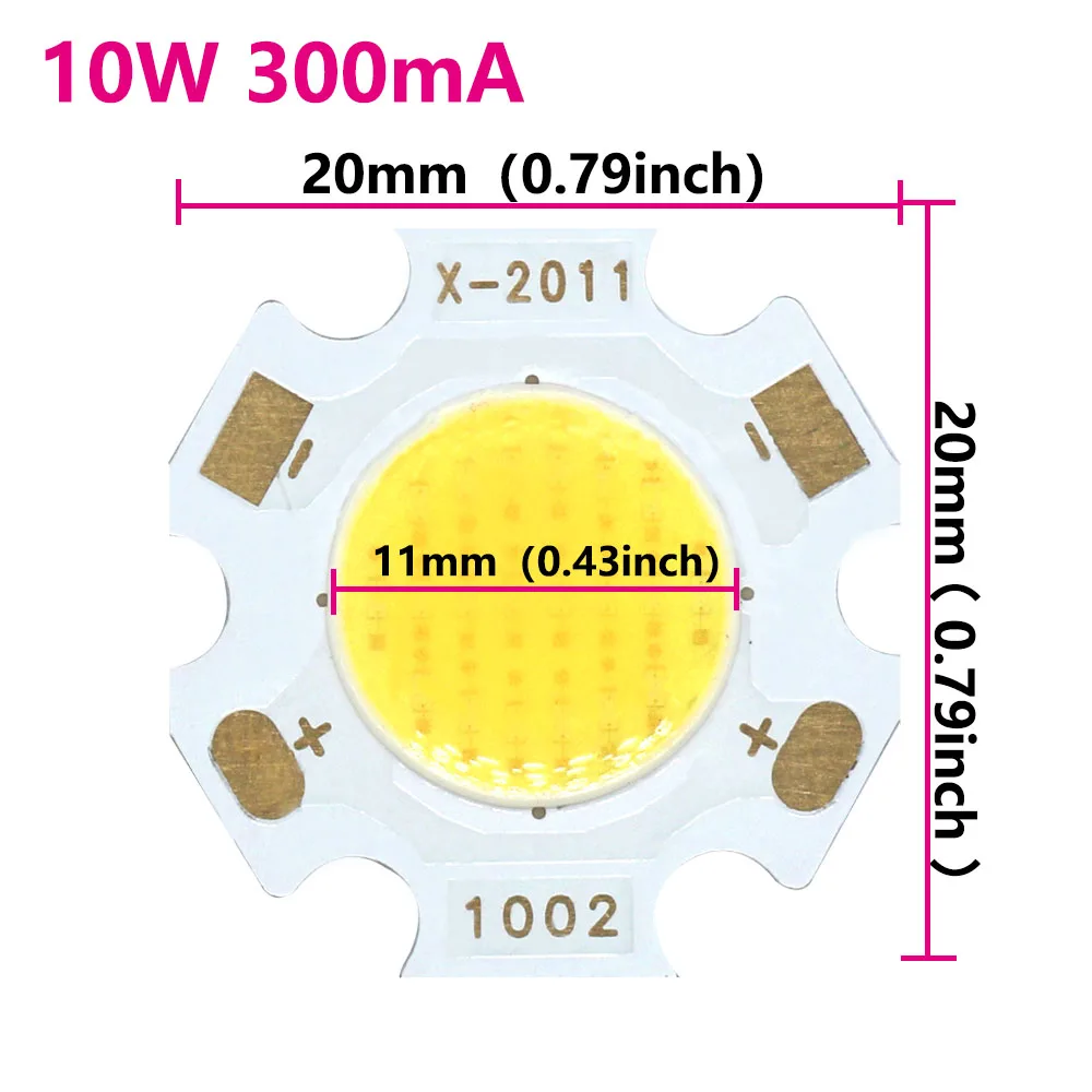 10PCS 3W 5W 7W 10W LED COB Light Chip Bead 300mA 2020mm Gold Line Brighting LED Source Chip Bulb For DIY Spotlight And Footlight