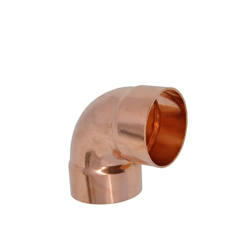 

3/4" 1" 19 22 25 28mm ID 99.9% Copper End Feed Solder 90 Degree Elbow Plumbing Fitting Coupler For Air Condition