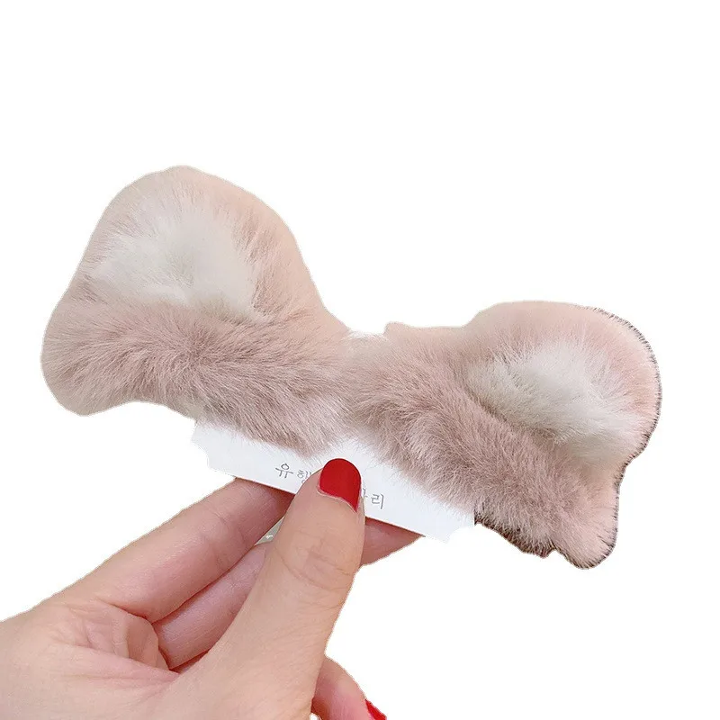 Ruoshui 2PCS Woman Girls Lovely Fluffy Hairpins Sets Animal Ear Hair Clips Cat Hair Accessories Barrettes Hairgrip Headwear