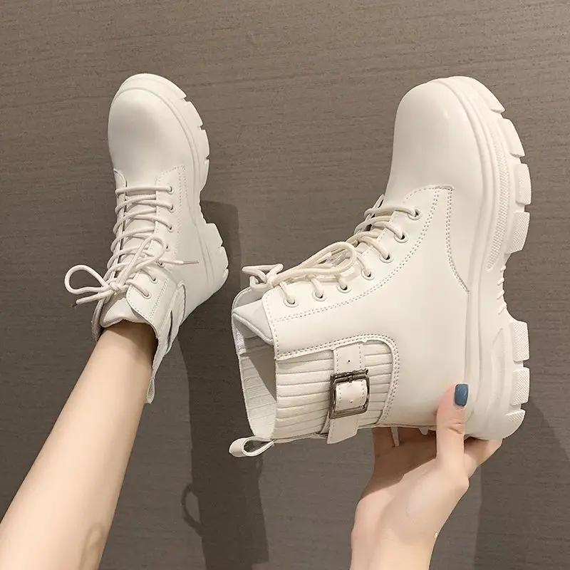 

New Soft Boots Women's Boots Fashion Round Thick Soled Pu Ankle Boots 2021 Winter Elastic Black Boots Comfortable Boots