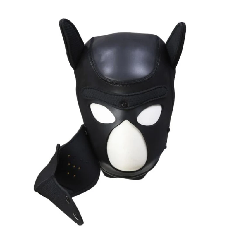 Bdsm Bondage Pet Role Play Party Mask,Puppy Play Dog Hood Mask,Detachable Mouth Gag,Fetish Slave Pup Mask Sex Toys For Women Men