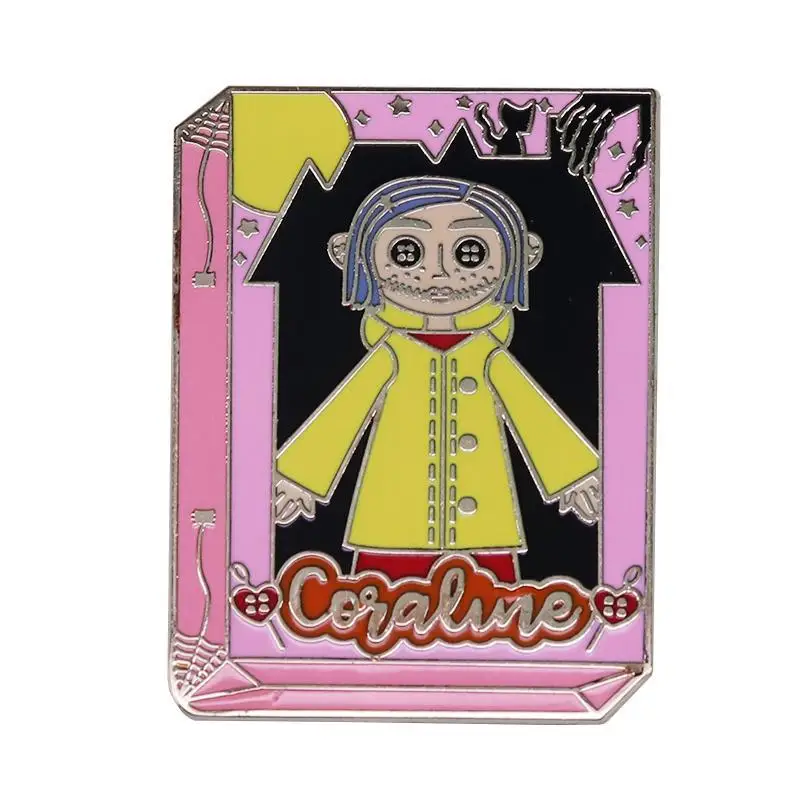 Coraline Enamel Pins Book Secret Door Lapel Badge Men Women Fashion Jewelry Gifts Anime Movie Novel Knapsack Hat Collar Pins