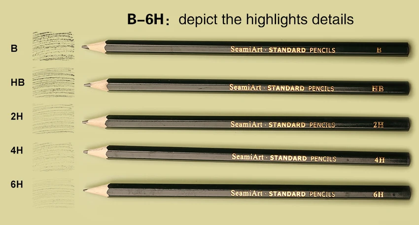 SeamiArt 15 Teile/satz Zeichnung Bleistift Set Holz Professionelle Kunst Liefert Skizze Weiß Holzkohle Bleistifte Kunst Malerei Schreibwaren – Detail 8