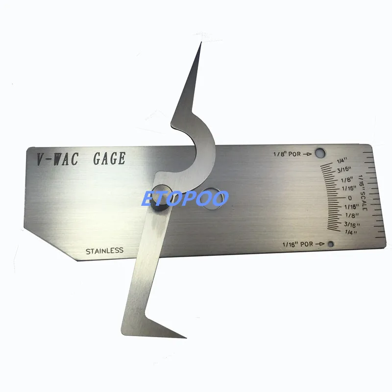 inch size V-WAC Welding Gauge gage weld Biting Edge undercut inspection gage Metric mm Reading