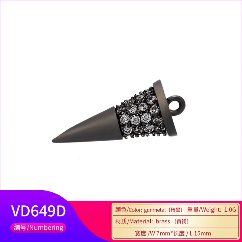 ZHUKOU 7x15mm ice cream crystal necklace pendant for women handmade DIY necklace jewelry accessories making finding model: VD649