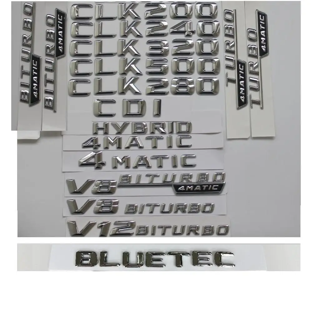 

3D хромированный для Mercedes Benz CLK180 CLK200 CLK220 CLK230 CLK250 CLK280 CLK300 CLK320 CLK350 CLK400 CLK500 CDI эмблемы BLUETEC