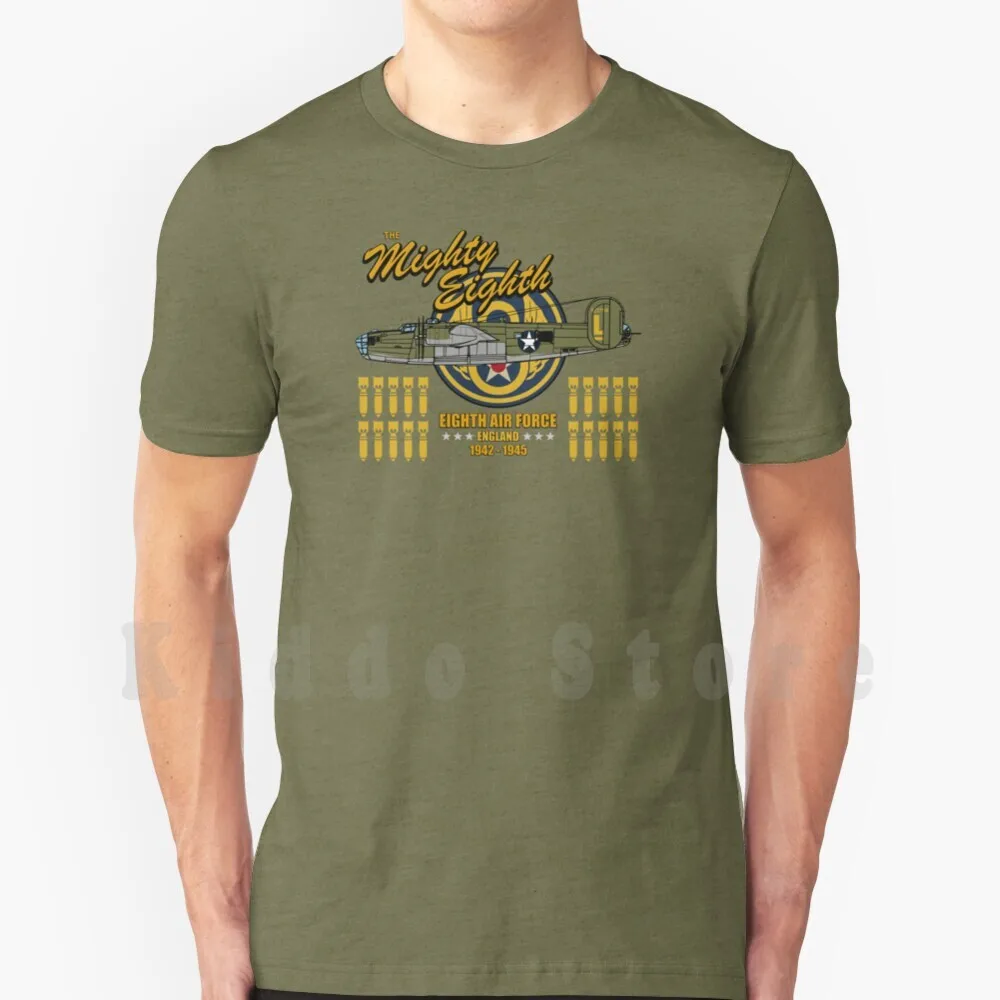 T-shirt en coton pour hommes, The Mighty Eighth-B-24 Liberator Eighth Air Force, S-6xl, Americana, Vintage rétro, seconde guerre mondiale