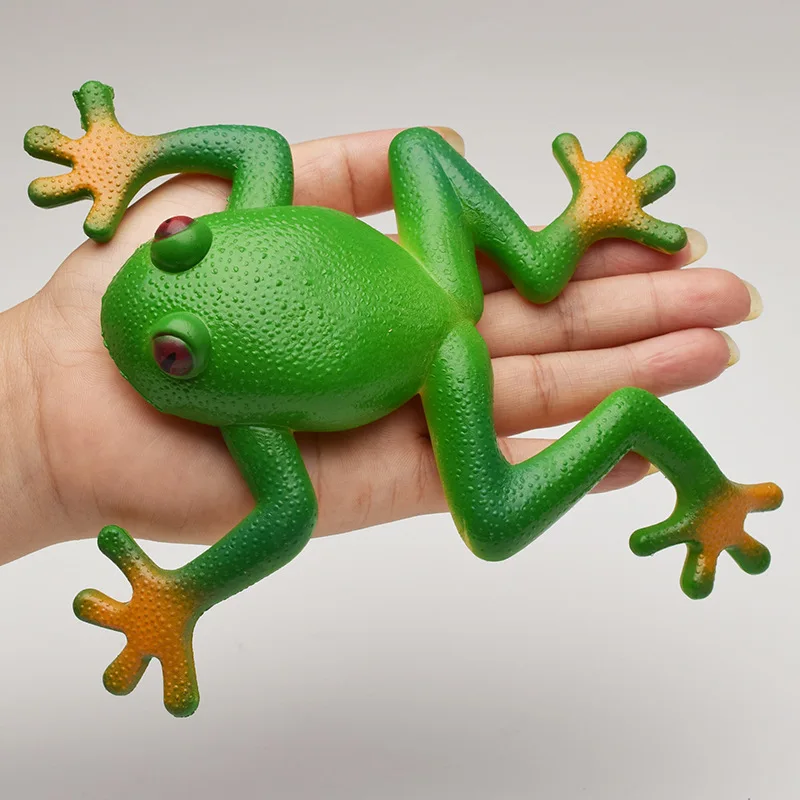 Simulation Frog Model Decoration Creative And Tricky Vent Frog Toy Soft Rubber Fake Frog Tropical Rain Forest Green Frog