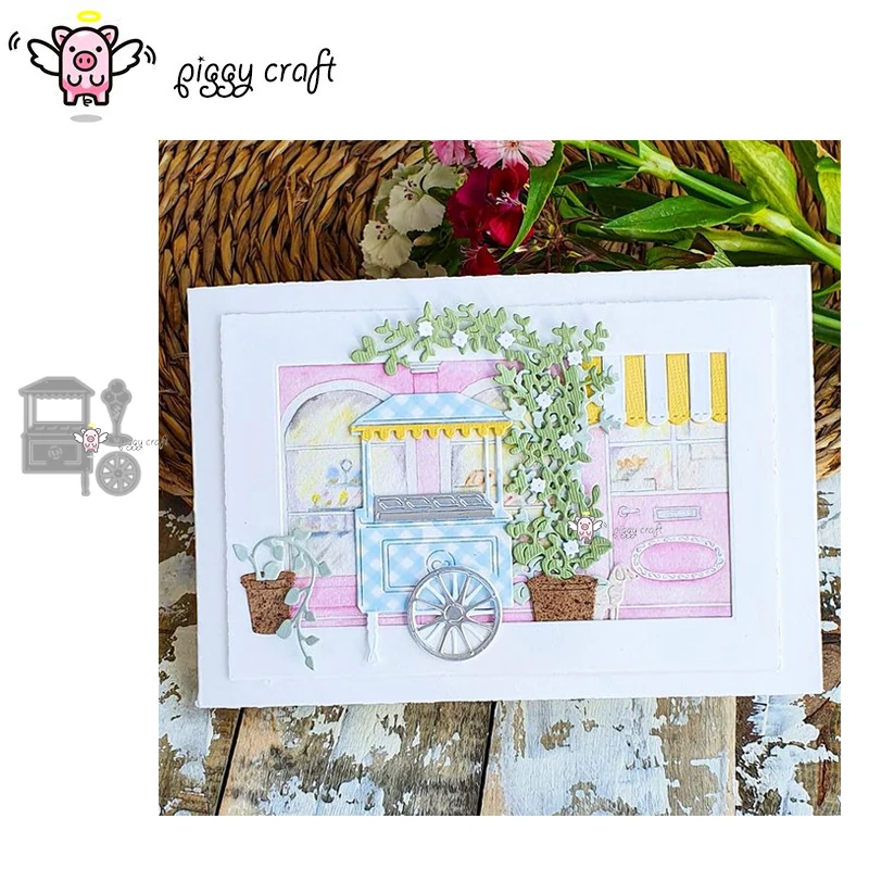 Piggy Craft metal cutting dies cut die mold Nostalgia ice cream truck Scrapbook paper craft knife mould blade punch stencils die