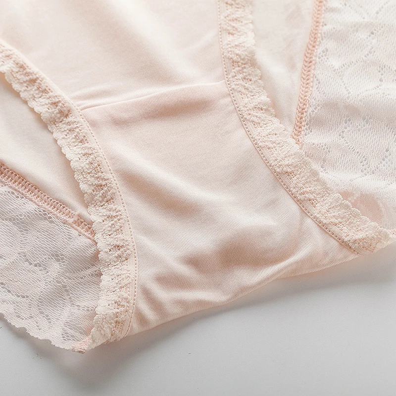 Culottes en soie pour femmes, lot de 3 pièces, 100% vraie soie et lacets latéraux, sous-vêtements Sexy confortables sans couture, slips en dentelle