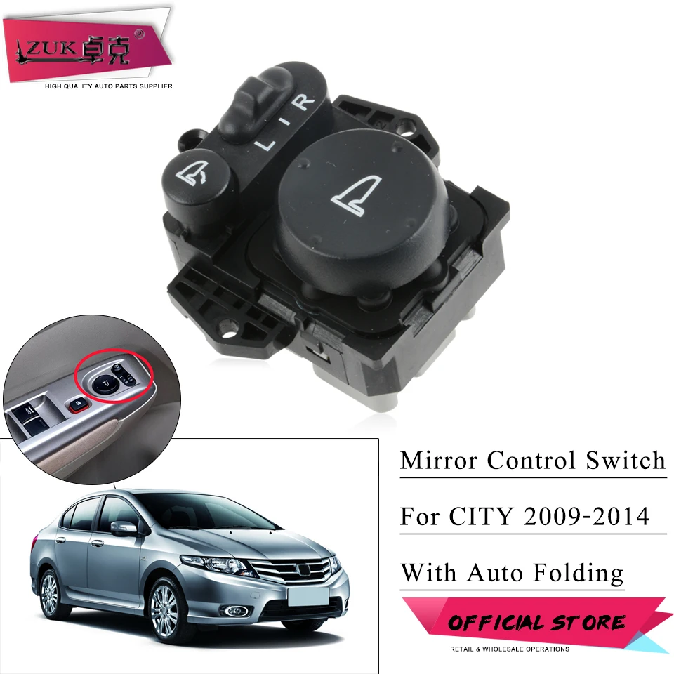 ZUK oryginalny pilot zdalnego sterowania lusterkiem wstecznym dla HONDA CITY GM2 GM3 2009 2010 2011 2012 2013 2014 OEM: 35190-TM0-J01