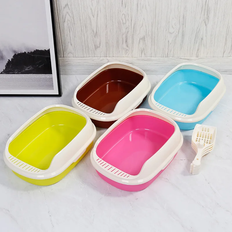 Cat Semi Closed Splash Proof Colur Litter Box Toilet Can Removable And Easy Storage Self Cleaning Drop Resistance Cat Toilet