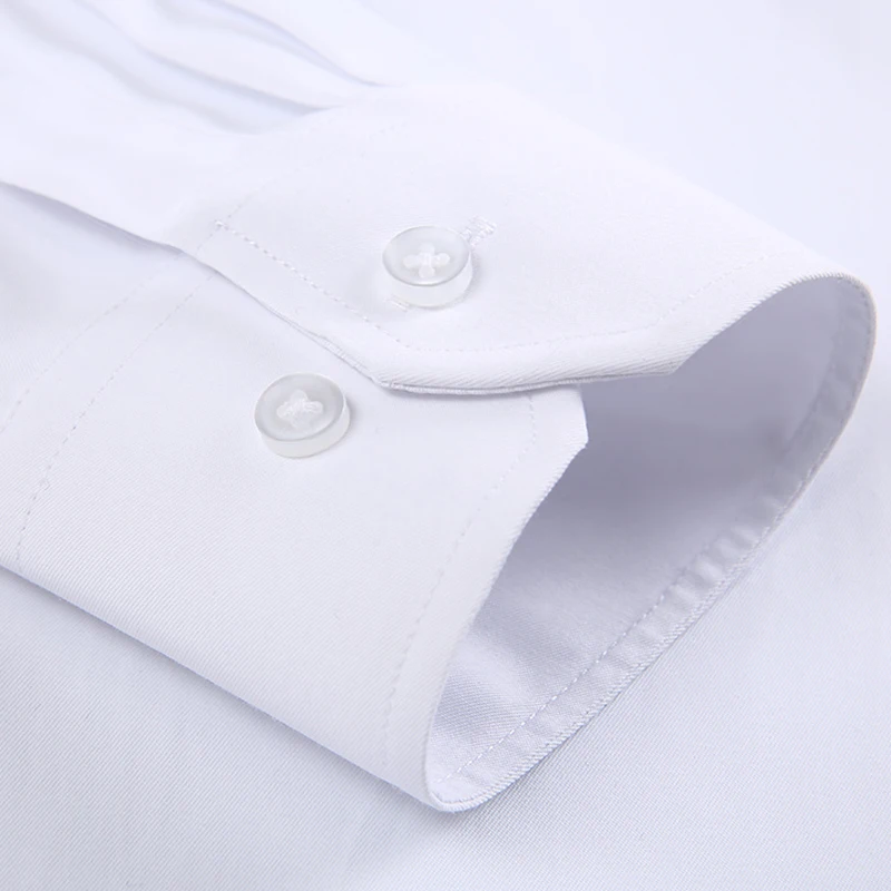 Chemises classiques à manches longues pour hommes, coupe standard, formelles, affaires, sociales, conception de base simple, blanc, travail, bureau, chemise décontractée