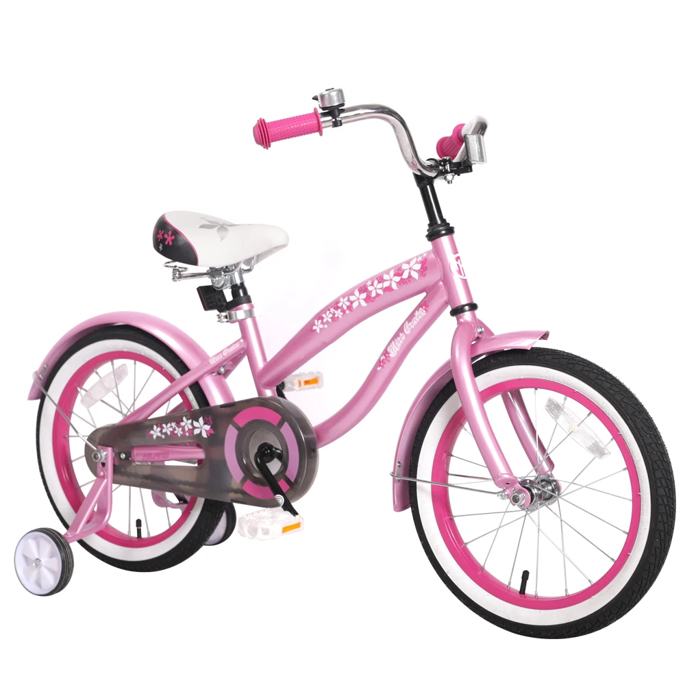 US Free Shipping 12/14/16 inch 6 Color Kids Children Bike With Training Wheel Princess Kids Bicycles Girls Bike Foot Break BSCI