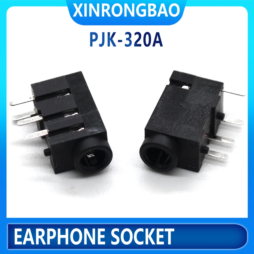 

3.5MM Headphone Audio Socket DIP PJ320A PJ-320APJ-320 4P Audio Interface Extended version Headphone plug connector Good quality