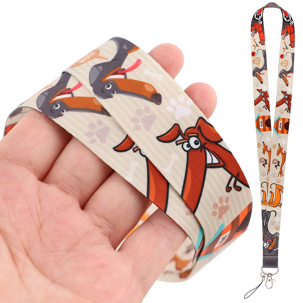 LX947 Dachshunds Lanyard ID Card Holder Pendants Badge Holder Neck Strap Keychain Lariat Phone Straps for Dogs Lovers Gifts