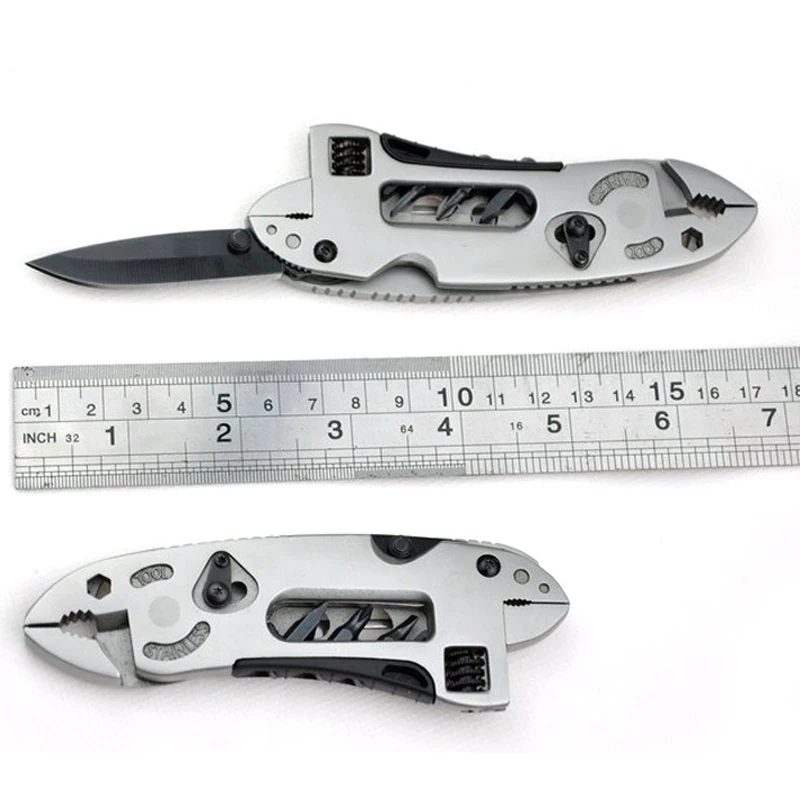 Multifunctional Folding Pliers Adjustable Wrench Jaw Multi Tools Kit Survival Gear Pliers Screwdriver Portable Outdoor Household