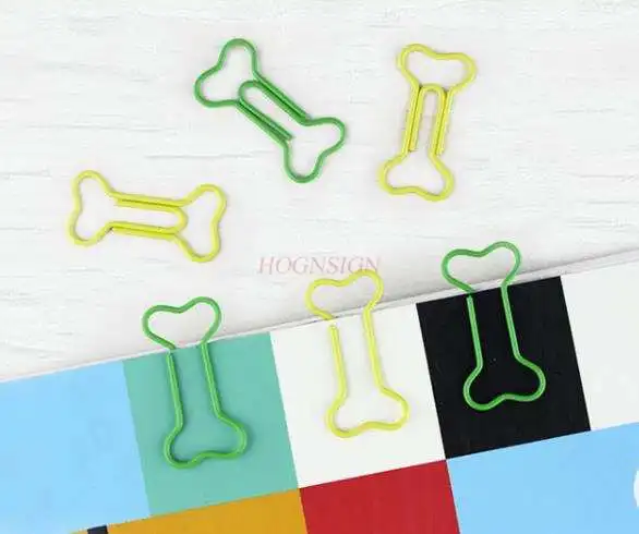 20pcs Color Bone Paper Clip Paper Clip Shaped Paper Clip Office Supplies Paper Clip Back Line Needle