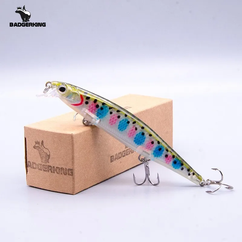 13g quality minnow with short lip shallow diving and three treble hook 12.5cm cheap lure with resin protection layer