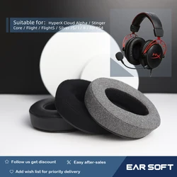 Earsoft Replacement Ear Pads for HyperX Cloud Alpha, Flight, FlightS, Stinger, Core, Silver, S, I, II, for PS4 Headphones