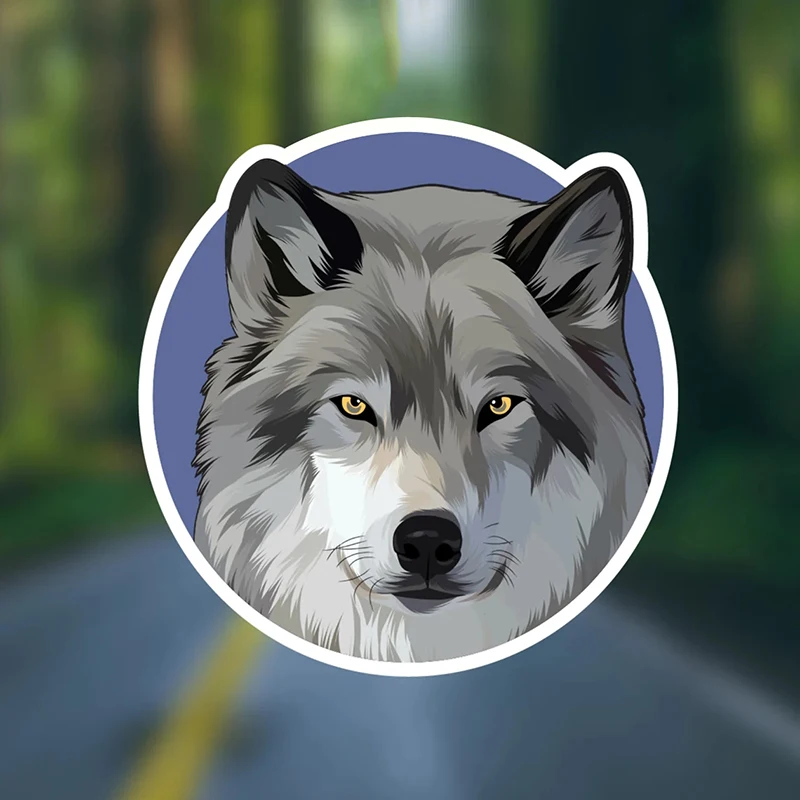 

32833 # Grey Wolf 13 cm/17 cm Self-adhesive Decal Car Sticker Waterproof Auto Decors on Bumper Rear Window Laptop