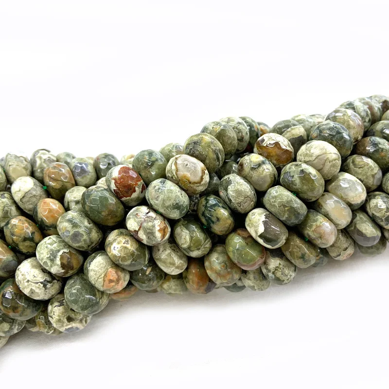 Natural Kambaba Jasper Stone Beads 15'' Rondelle Faceted DIY Spacer Loose Beads For Jewelry Making Beads Necklace Bracelet Gift