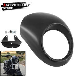 For Harley Sportster Dyna XL 883 XL 1200 Motorcycle Head light Mask Headlight Fairing Front Cowl Fork Mount XL883 XL1200 Matt