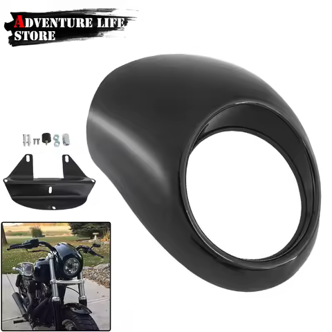 For Harley Sportster Dyna XL 883 XL 1200 Motorcycle Head light Mask Headlight Fairing Front Cowl Fork Mount XL883 XL1200 Matt