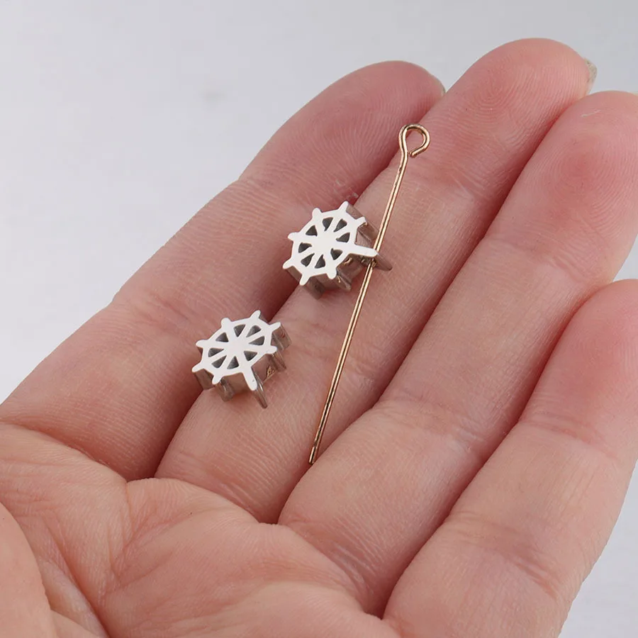 Stainless Steel 20pcs 10*12.5mm Small Windmill Hole Ball DIY Loose Bead Charm Accessories for Bracelet/necklace Jewelry Making