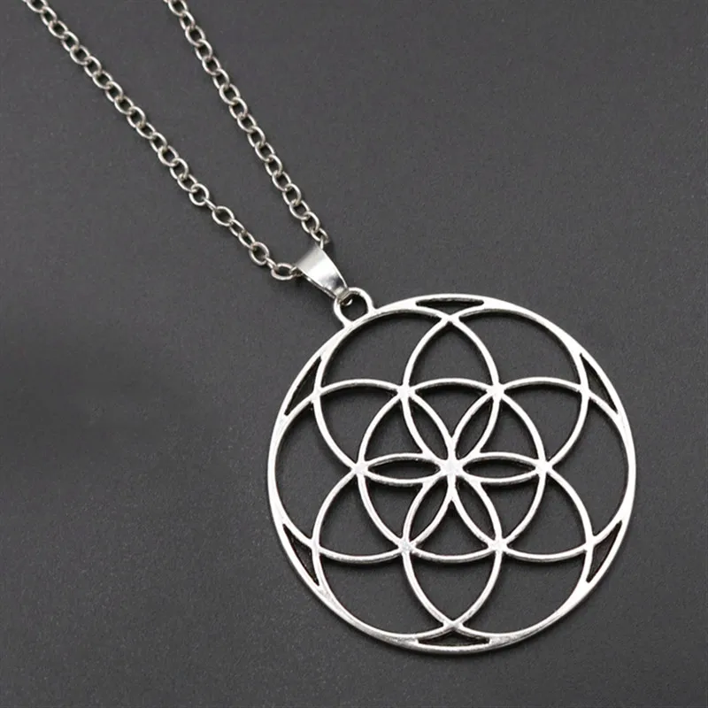 Flower of Life Charms Mandala Charms Mercaba Life Spirit Digital Secret Charm Fashion Sports Yoga Charms DIY Metal Necklace 1pcs